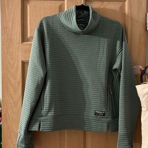 L.L. Bean Sage Green Ribbed Pullover